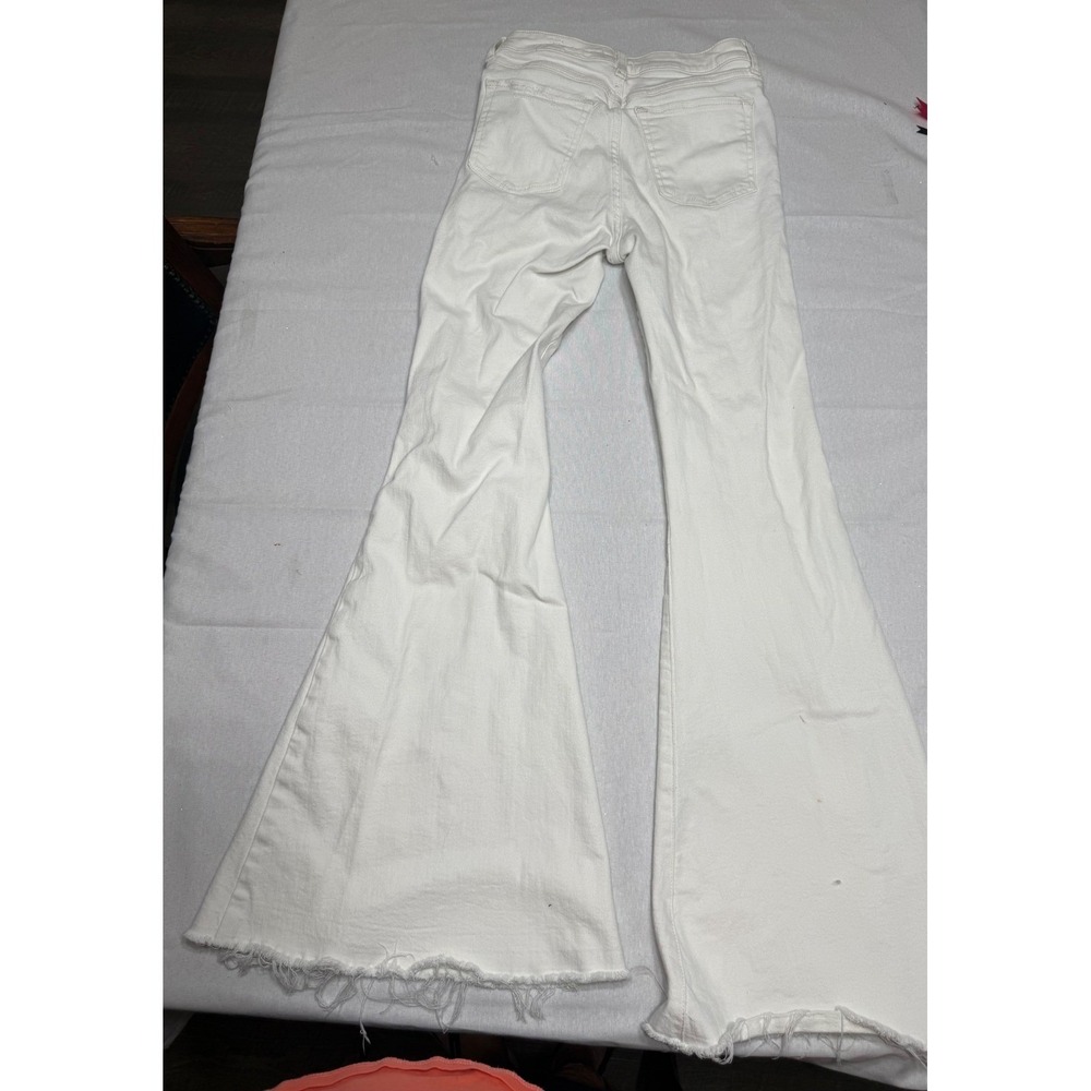 Forever 21 Premium White High Rise Button Fly Bell Bottom Flare Jeans Size 25 - Picture 6 of 6
